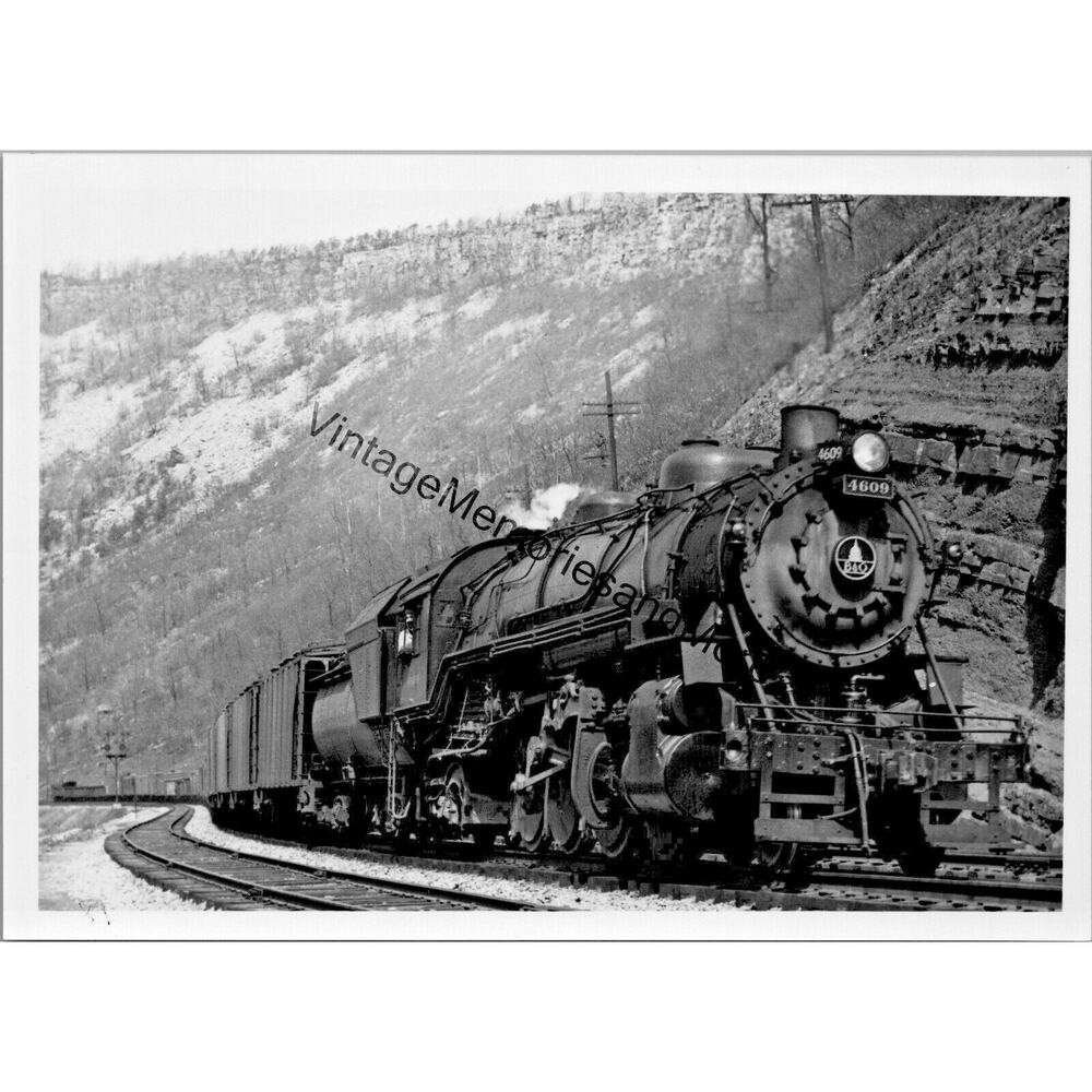 Vtg baltimore & ohio railroad bo 4609 steam locomotive‎ 5"x7" real photo t2-183